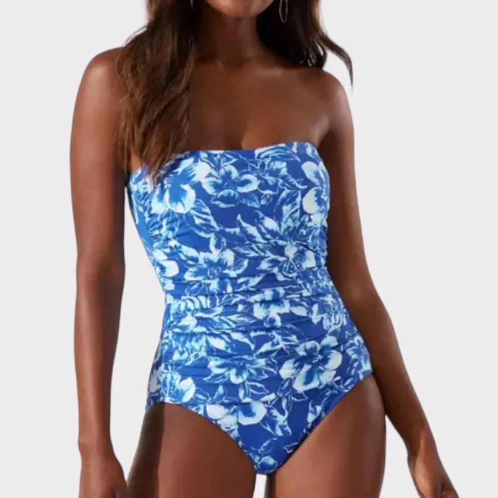 Tommy Bahama Scrolls Shirred Bandeau - Picture 1 of 16